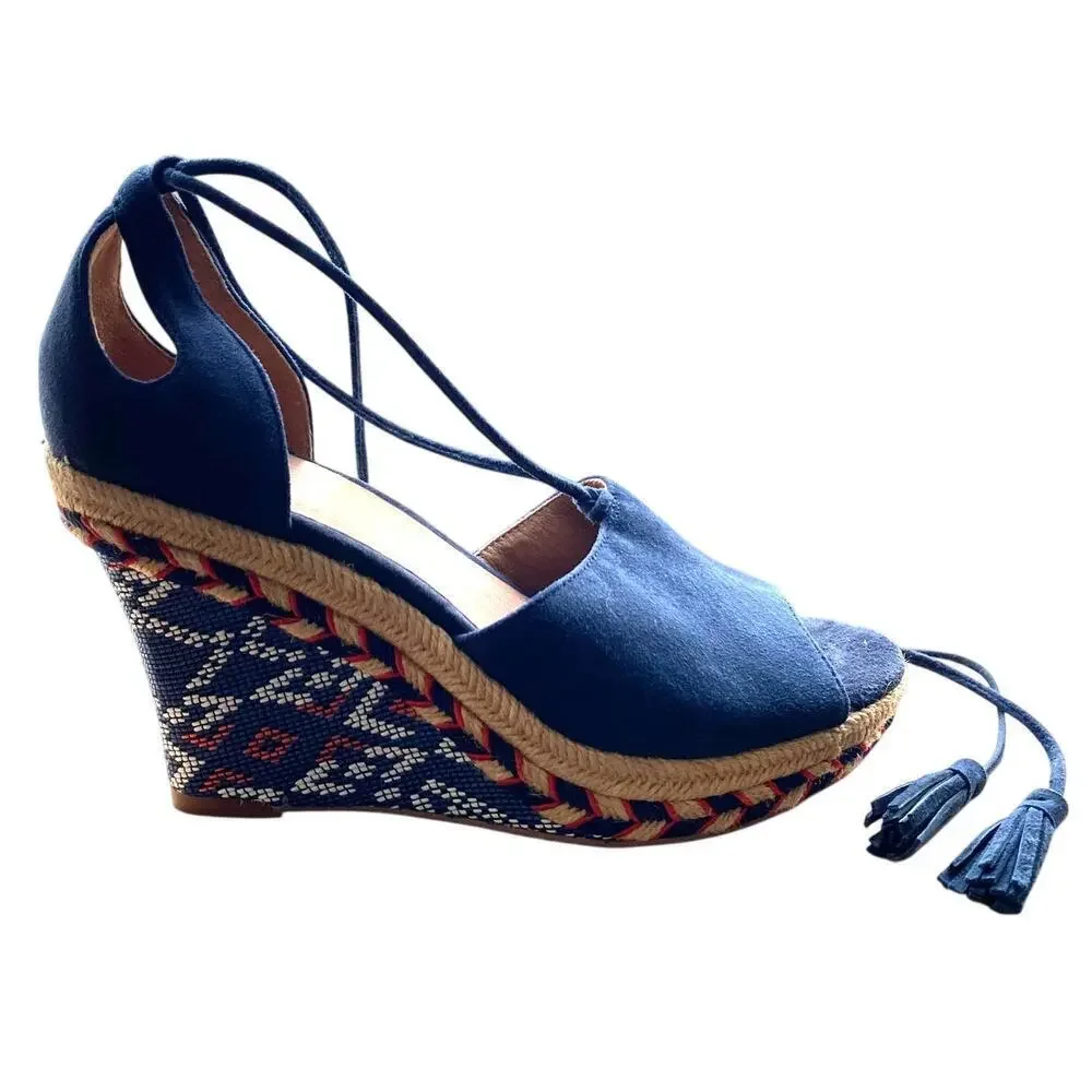 Cabi Wedge Sandals Dark Blue Size 6M